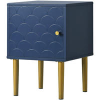NACHTTISCH Blau 35/35/50 cm - Blau, Glas/Holzwerkstoff (35/50/35cm) - Urban Meuble