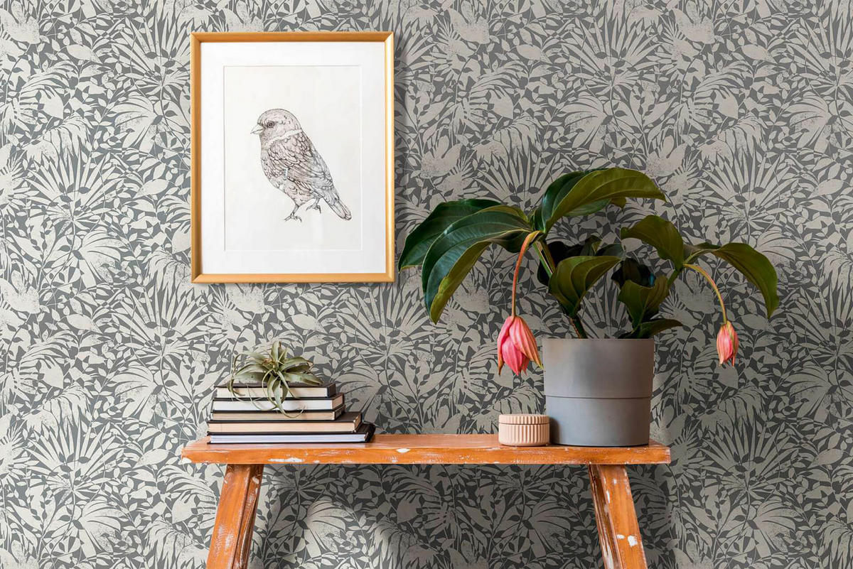 VLIESTAPETE Grau 53/1005 cm - Silberfarben, Textil (53/1cm) - KUNSTLOFT