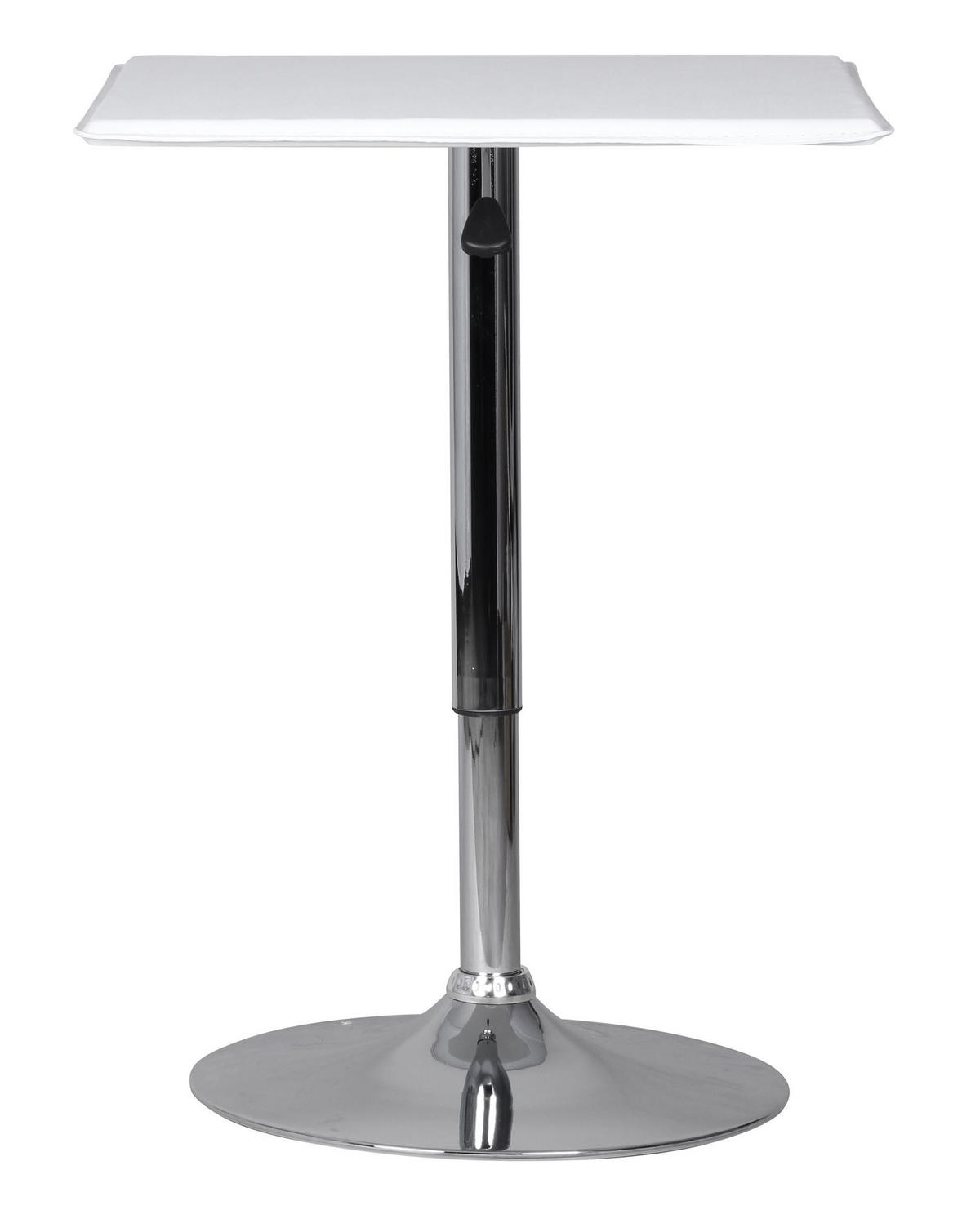 STEHTISCH – Weiß, 63x63 cm, Lederoptik, höhenverstellbar, drehbar, Chromgestell - Silberfarben/Weiß, Kunststoff/Textil (63/83/63cm) - KADIMA DESIGN
