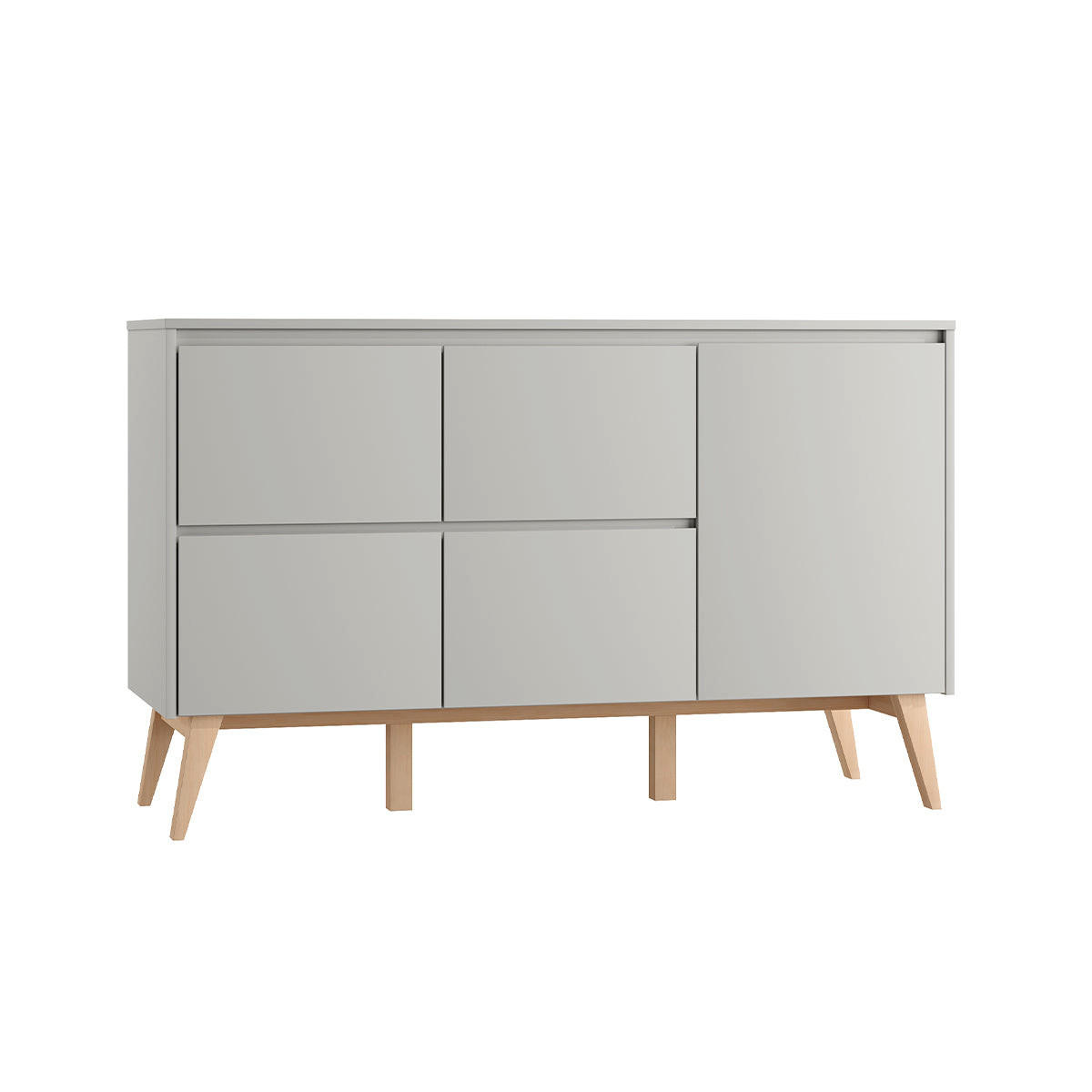 DJEČJA KOMODA Swing Sivo i drvo - siva, drvni materijal (149/92/52cm) - Petits-meubles