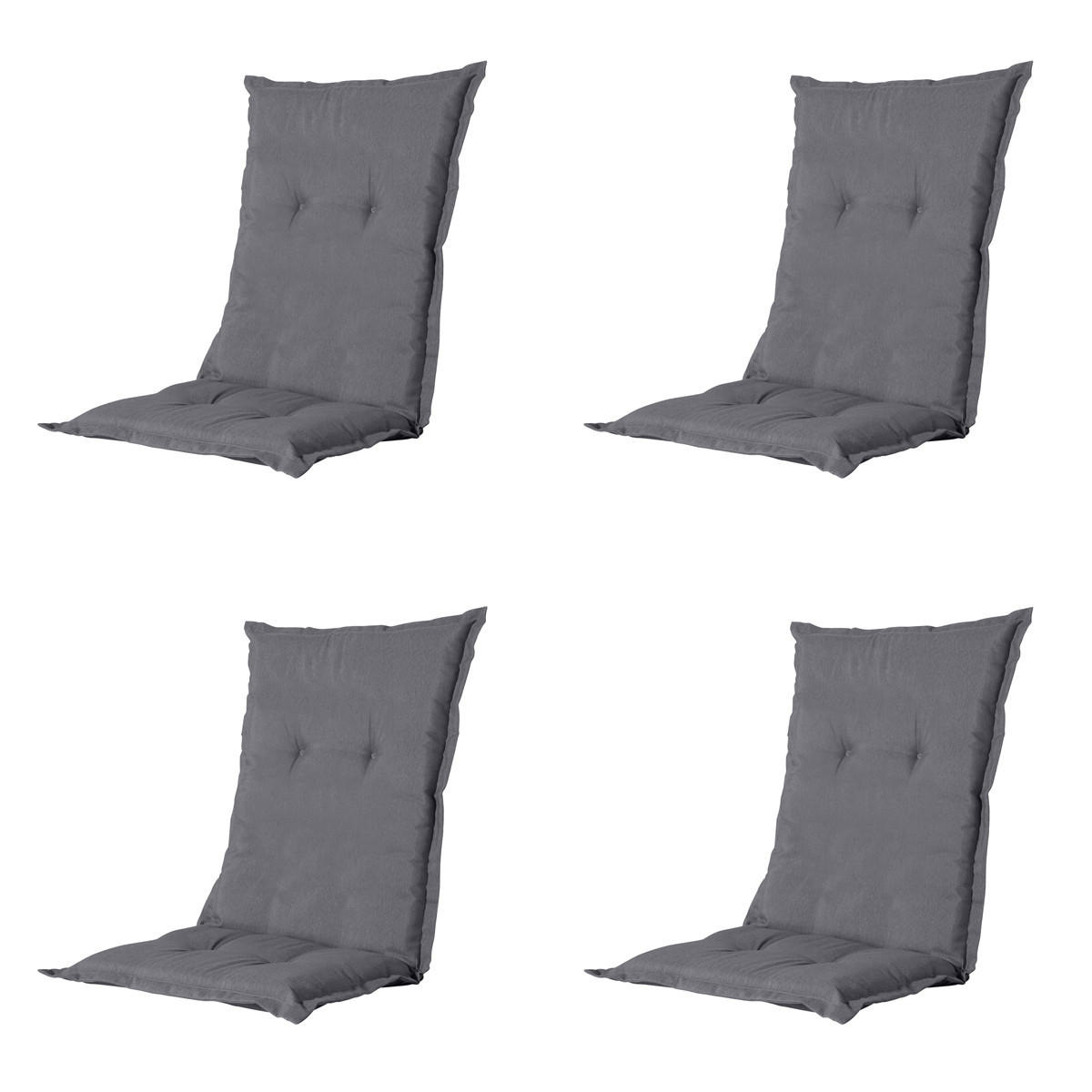 GARTENSTUHLKISSEN Oxford 105/50 cm 4er-Set - Grau, Textil (50/6/105cm) - Madison