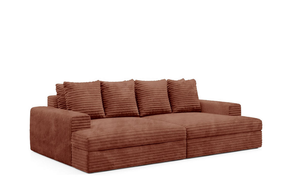 SCHLAFSOFA Premium Extra Komfort Kupferfarben - Schwarz/Kupferfarben, Holz/Holzwerkstoff (272/42/167cm) - Furnisell