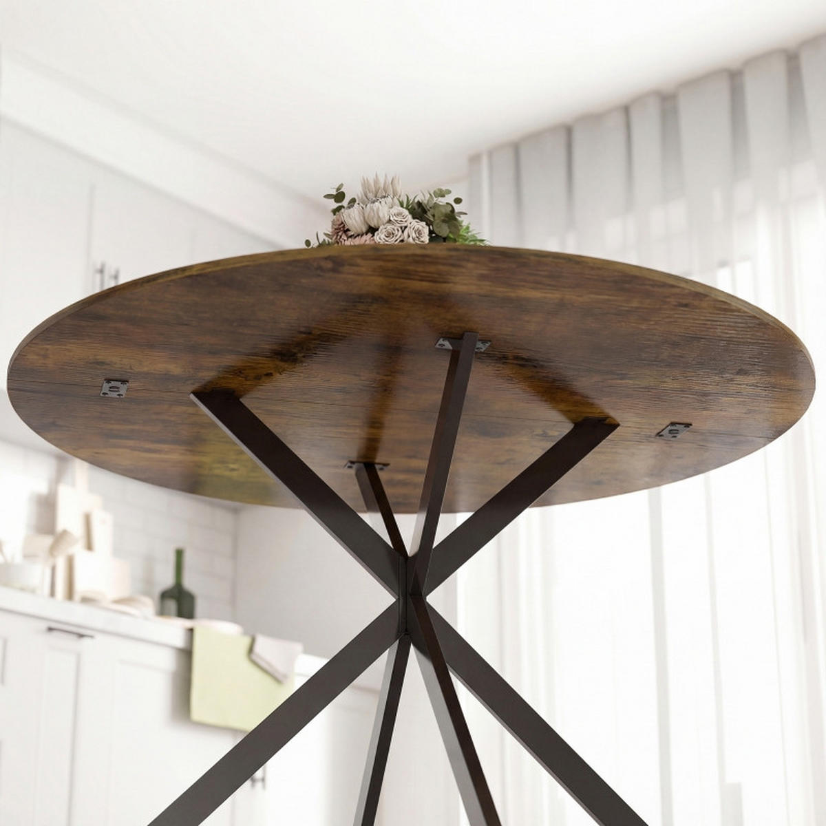 ESSTISCH Rund 120 cm DE-39903 Rustikal-Braun - Braun, Holzwerkstoff (120/120/75cm) - ComfortXL