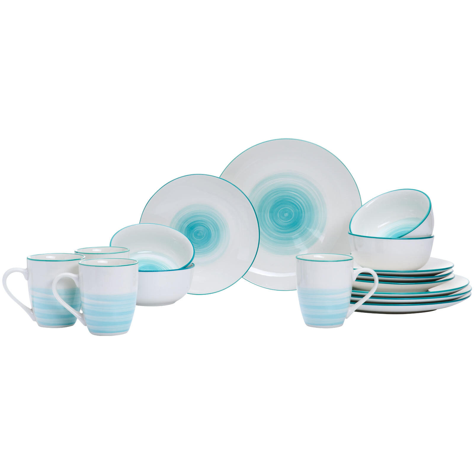 KOMBI SET Luna Türkis 16er Set - Türkis, Keramik (1/1/1cm) - Ritzenhoff Breker
