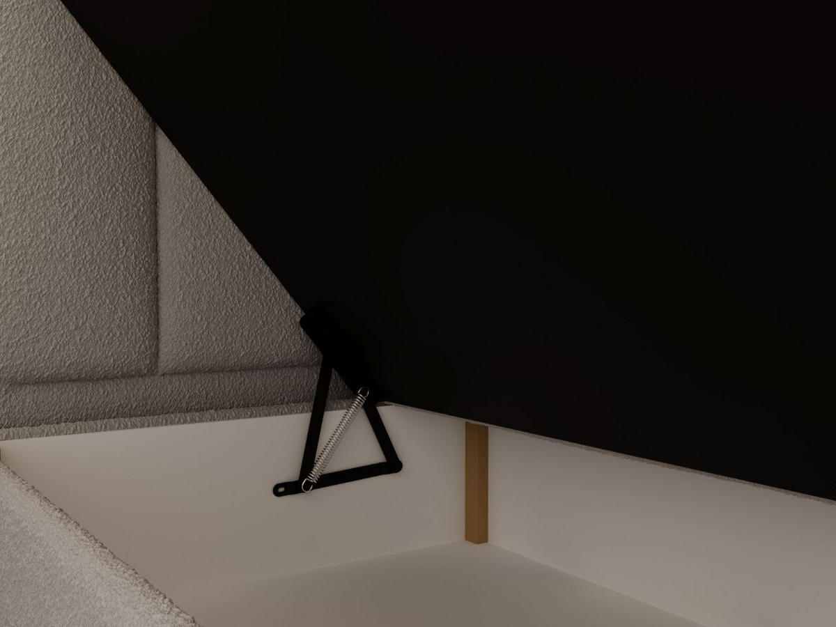 BOXBETT Cloud 140x200 Bouclé-Stoff Grau - Grau, Holz/Textil (140/200cm) - Graingold