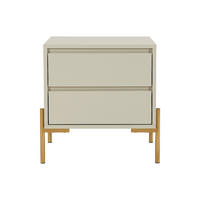 NACHTTISCH - 50 cm x 40 cm - Holz, Platte - Beige - KORASA - Beige, Holz (50/50/40cm) - Vente-Unique