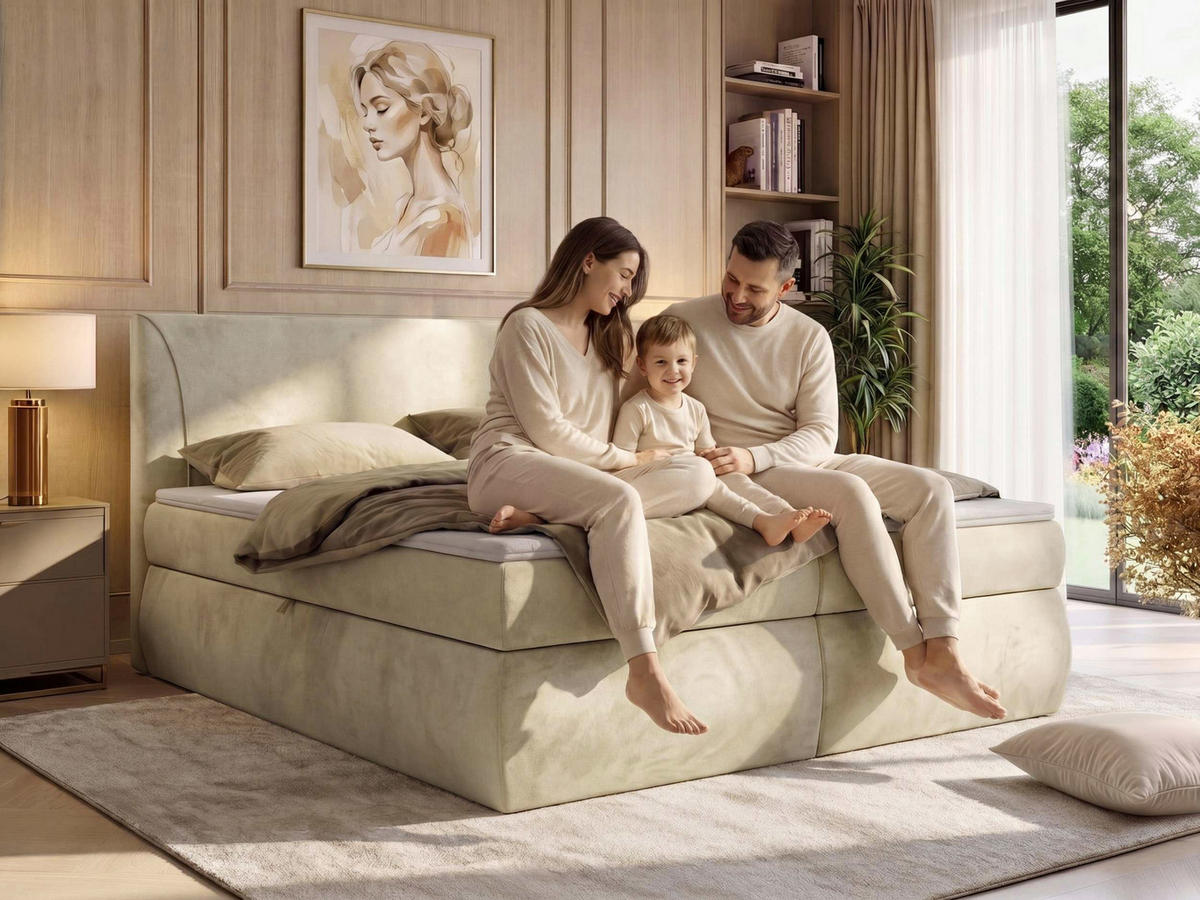 POSTEL BOXSPRING TARENZA 140/200 - Tmavě šedá Samet - Topper T25 - H3 - černá/tmavě šedá, textil/plast (140/200cm) - MKS