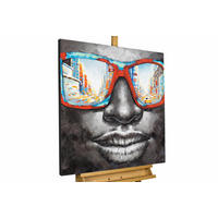 ACRYLBILD HANDGEMALT 80/80 cm - Grau, Holz/Textil (80/80cm) - KUNSTLOFT