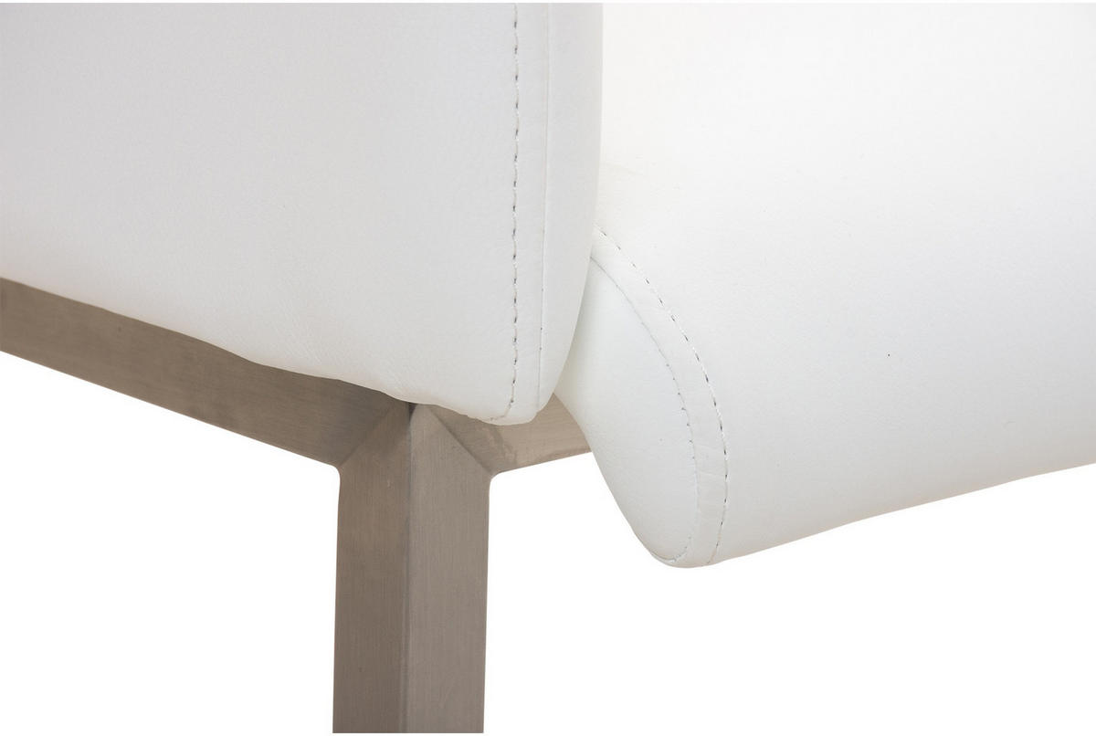 SCHWINGSTUHL Lederlook Weiß - Edelstahlfarben/Weiß, Textil/Metall (45/84/52cm) - CLP