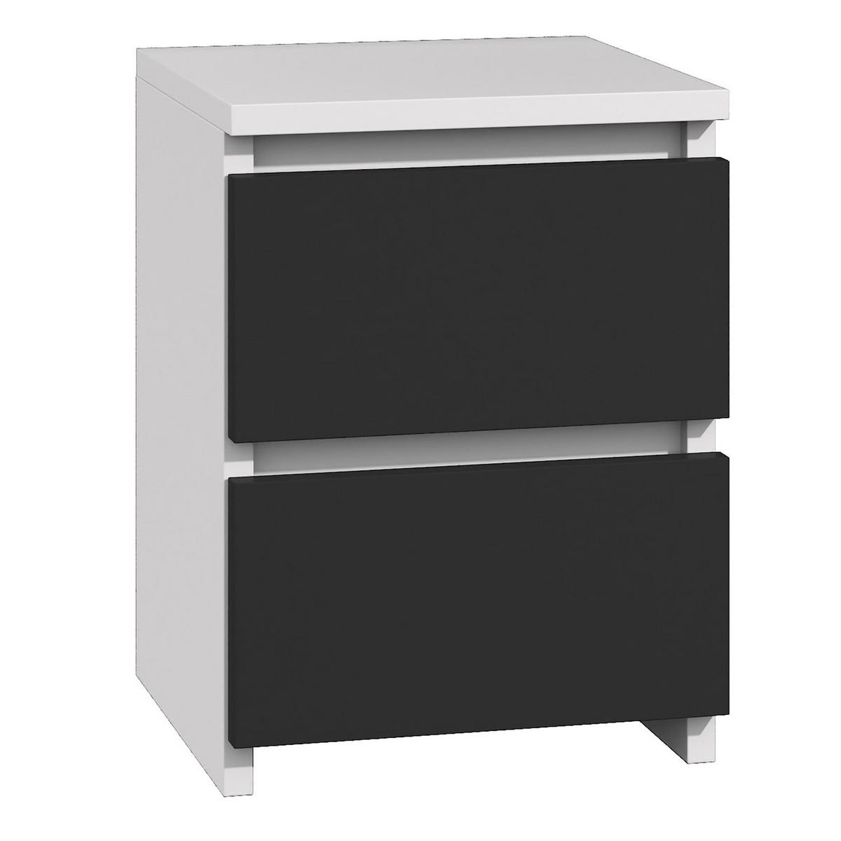 NACHTTISCH bella2 weiss schwarz matt - Weiß, Holzwerkstoff (30/40/30cm) - roe furniture