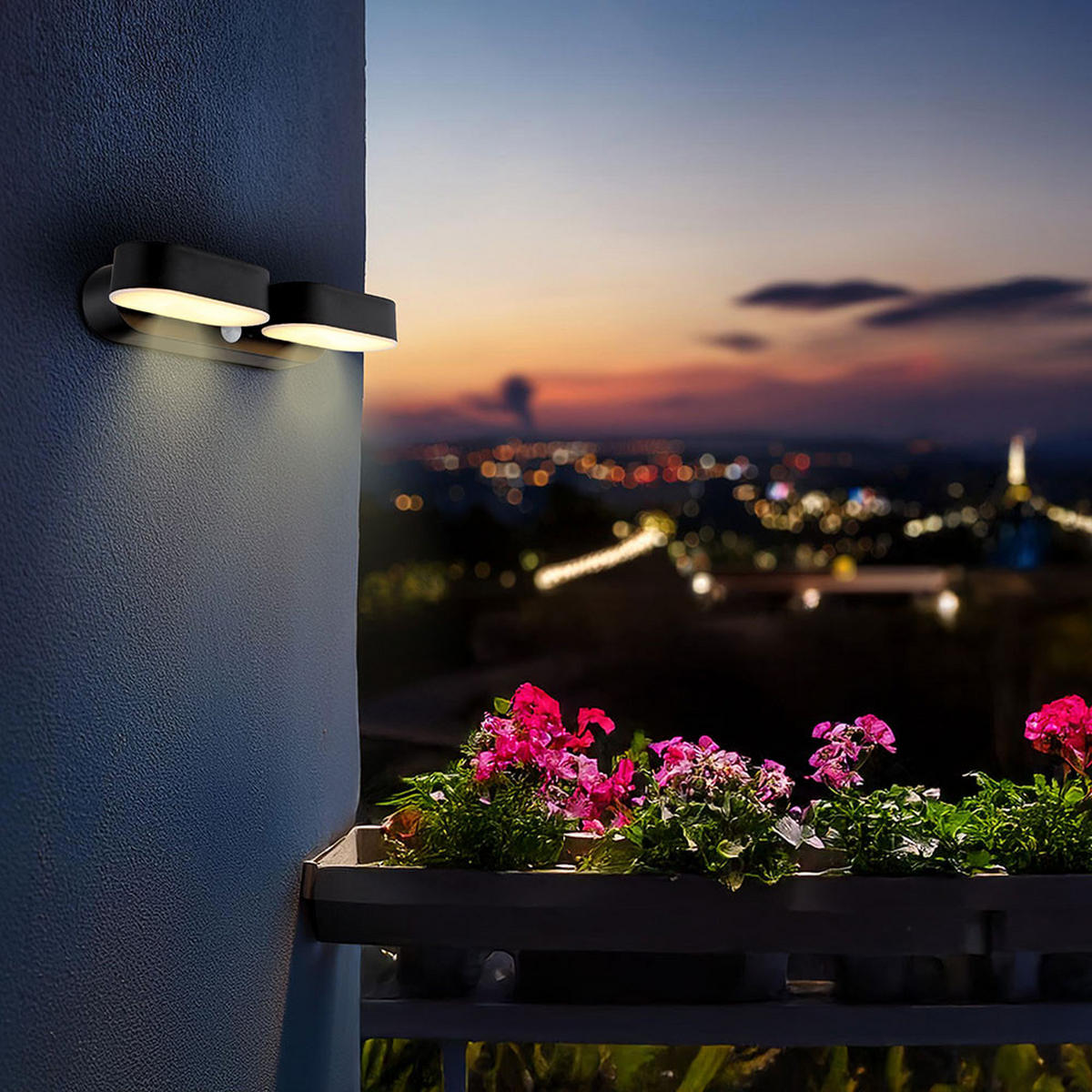 LED AUSSENLEUCHTE Kunststoff Schwarz - Schwarz, Kunststoff (23/10.3/55cm) - Globo Lighting