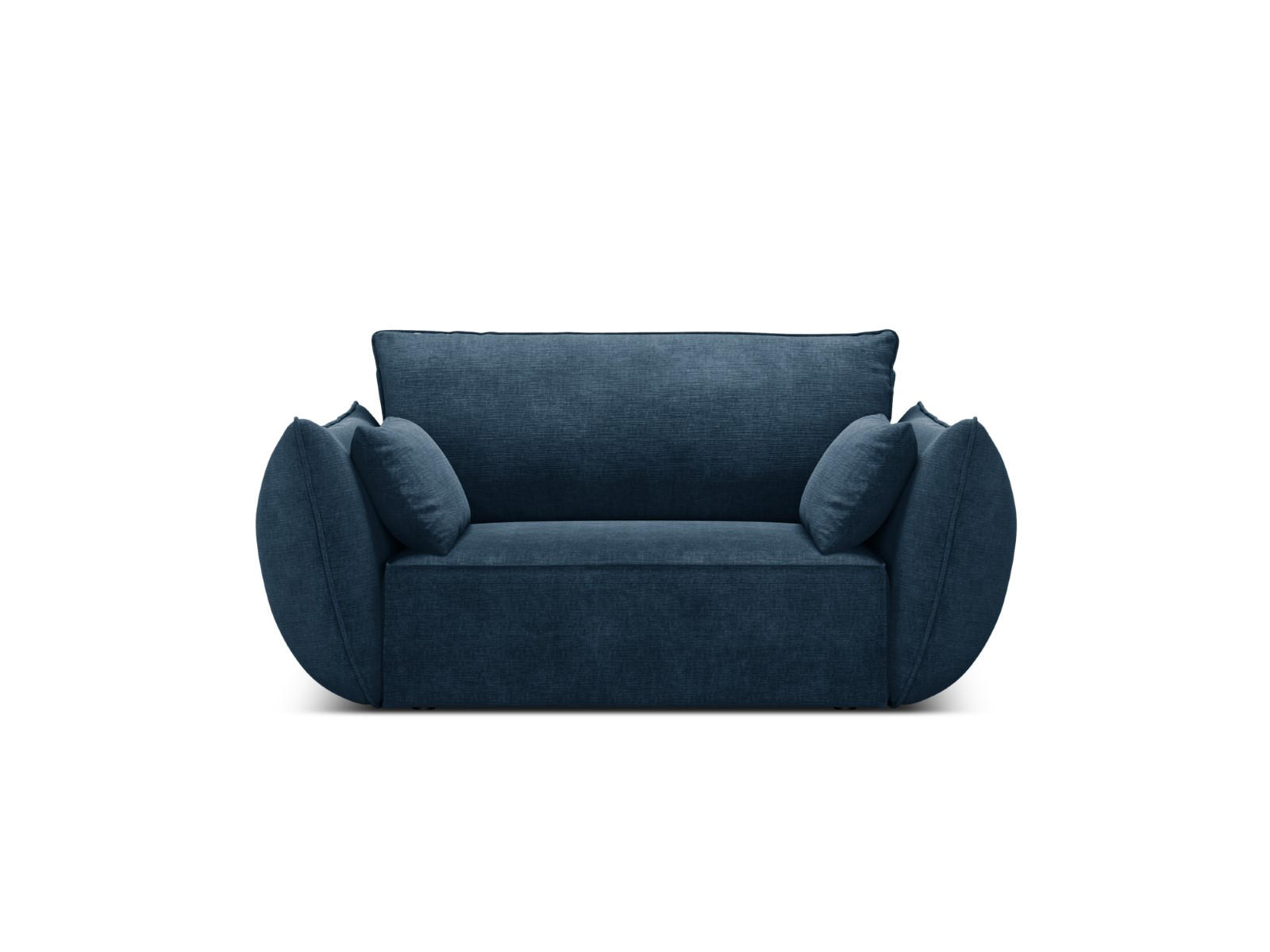 SESSEL Kaelle aus Chenille-Stoff königsblau - Blau, Textil (100/85/128cm) - Micadoni