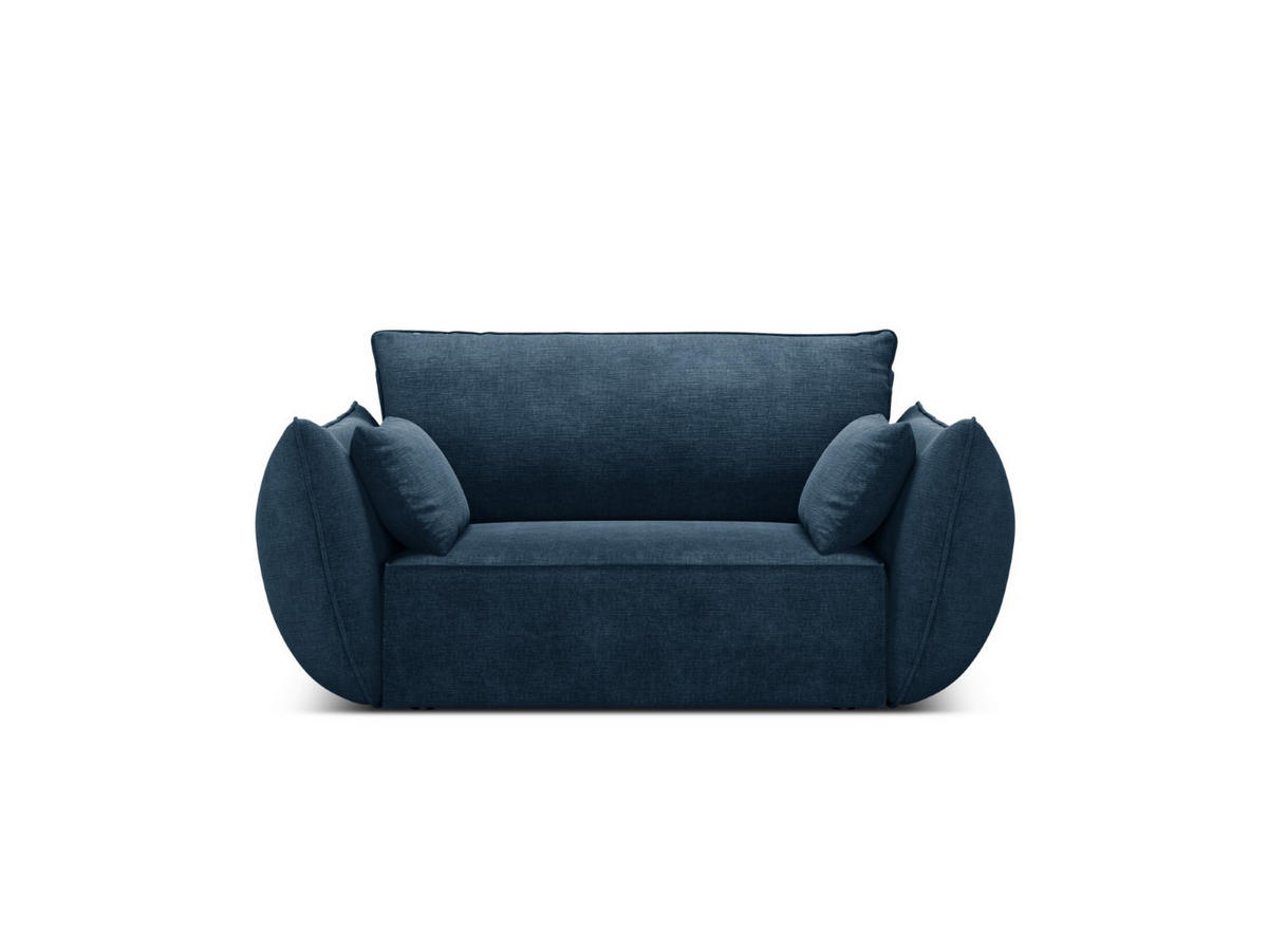 SESSEL Kaelle aus Chenille-Stoff königsblau - Blau, Textil (100/85/128cm) - Micadoni