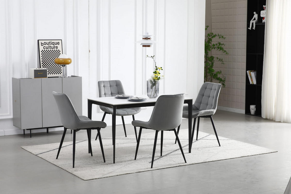 STUHL BARDI 1 Stück, Grün, Schwarz, mit Samtstoff gepolstert - Grün, Holz/Textil (45/82/54cm) - Komodee