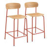BARSTUHL 2-tlg., Orange - Orange, Metall (42/96/50cm) - Oviala