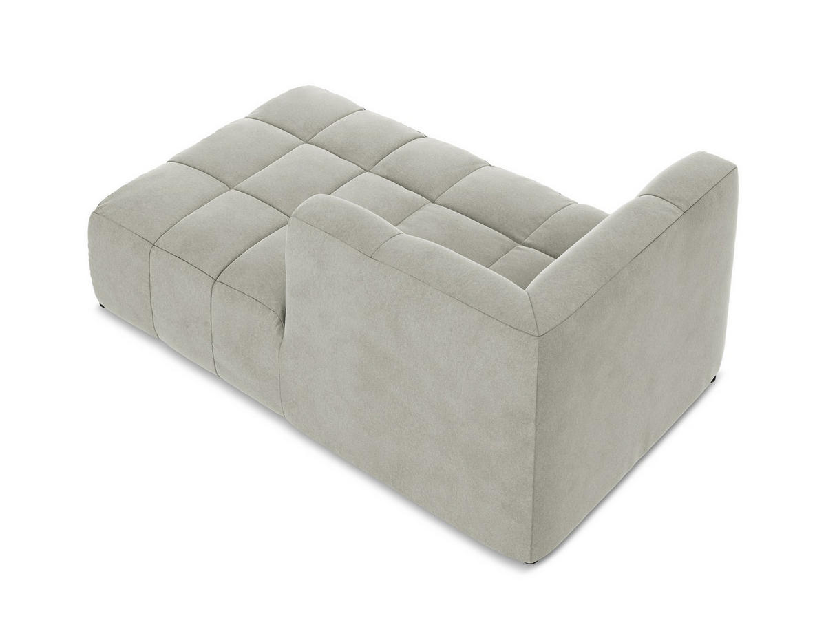 SOFAELEMENT Rechts Samt Stoff Grau - Hellgrau/Schwarz, Holzwerkstoff/Kunststoff (101/77/175cm) - Makamii