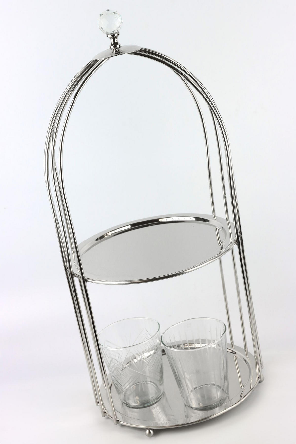 ETAGERE Cage ø24x53cm - Silberfarben, Metall (24/53cm) - FURNARO