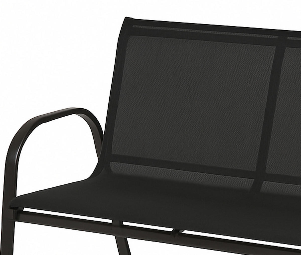 LOUNGE-SET Bath - 4-teilig - Gartenlounge Set Metall schwarz + Textilgewebe - Schwarz, Metall - TPFGarden