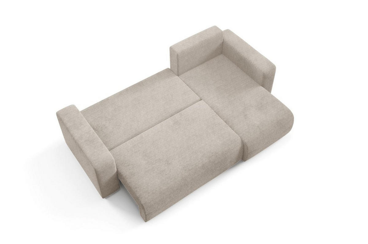 ECKSOFA mit Schlaffunktion Beige - Beige, Textil (247/145cm) - Furnisell