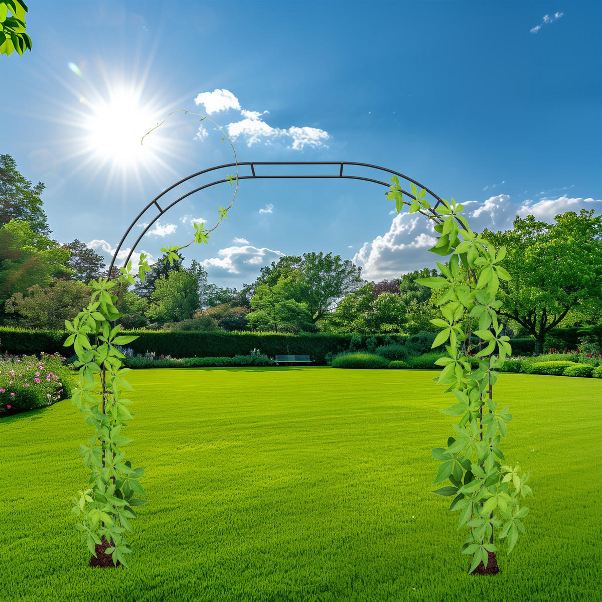 ROSENBOGEN - Schwarz, Metall (235/250/40cm) - Relaxdays