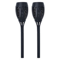 LED AUSSENLEUCHTE Solar Fackel Schwarz 2er Set - Schwarz, Kunststoff (9.5/50/9.5cm)