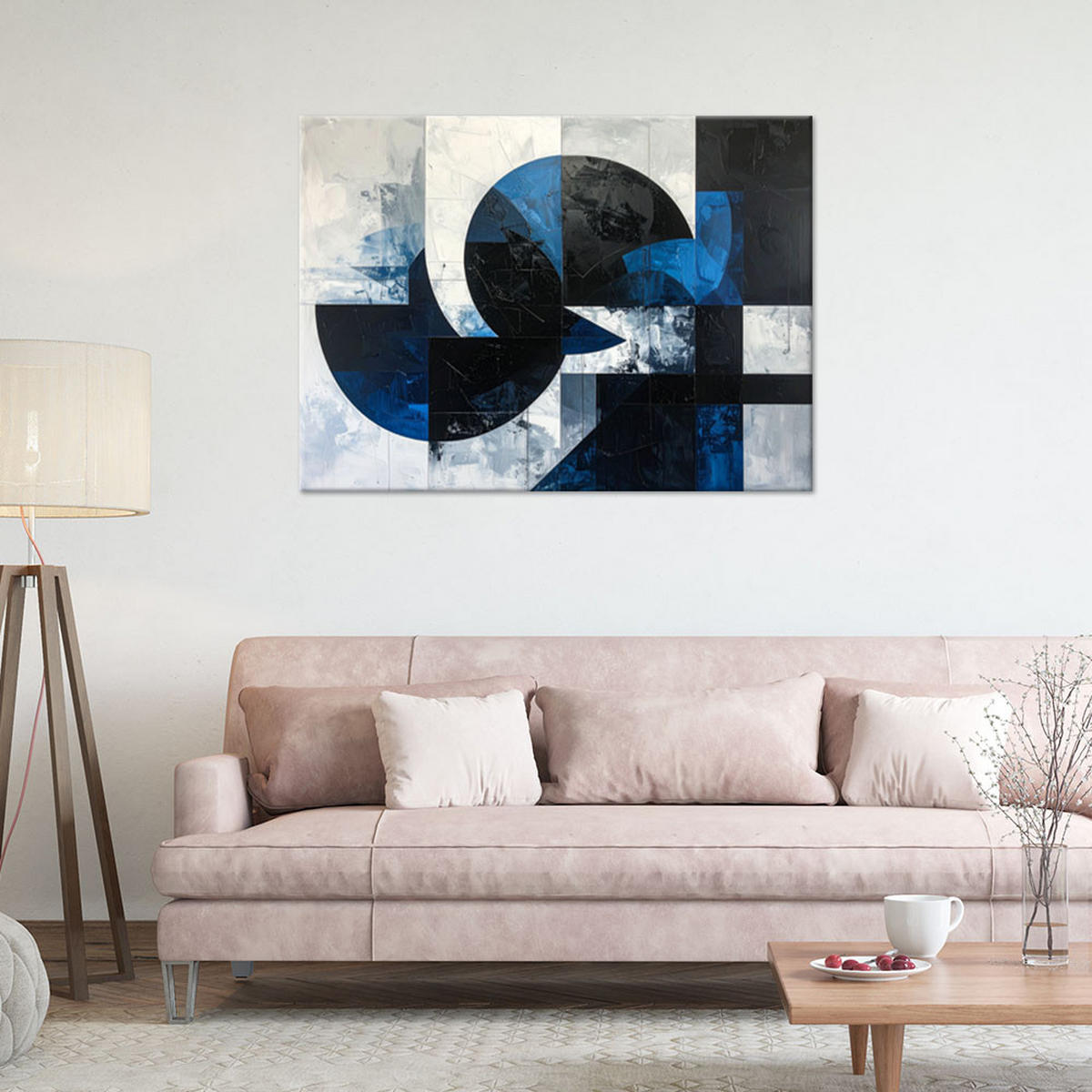 LEINWANDBILD 3D und geometrisch 100x70cm - Blau, Textil (100/70cm) - Feeby