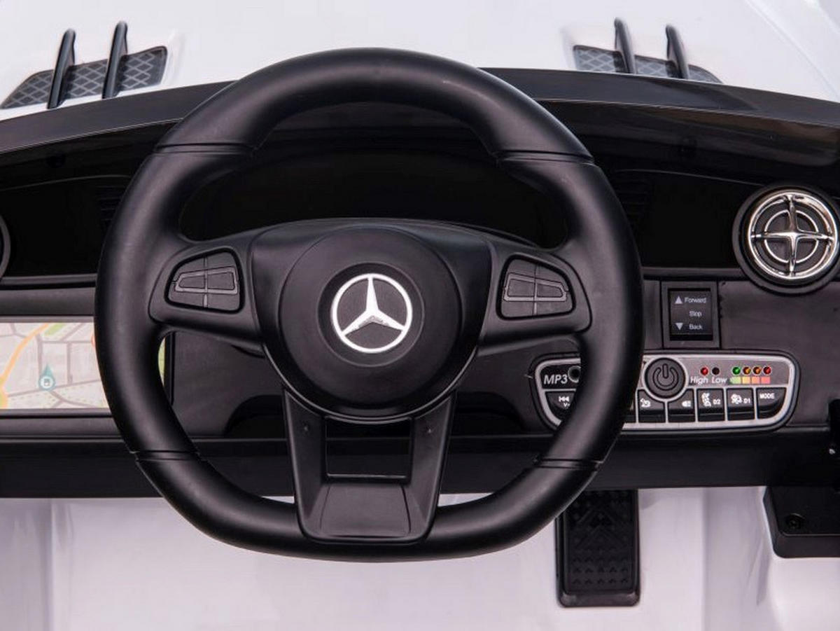 KINDER ELEKTROAUTO Mercedes SL 65 AMG weiß - Weiß, Kunststoff (108/63/46cm) - TPFLiving