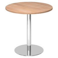PAUSENTISCH klein STF 80/80/74,5 cm in Nussbaumfarben/Chrom - Chromfarben/Nussbaumfarben, Holzwerkstoff (80/80/74.5cm) - bümö