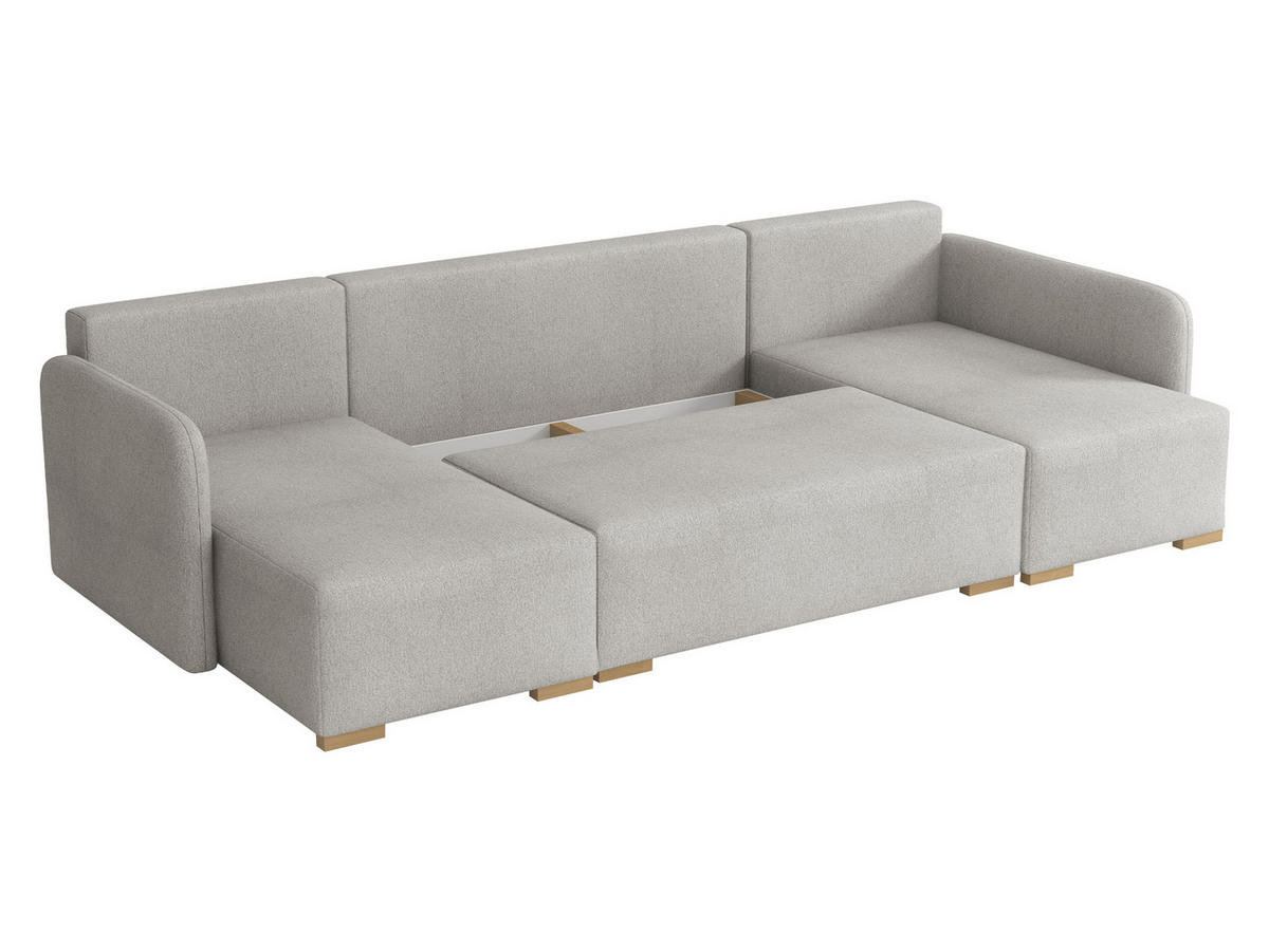 WOHNLANDSCHAFT Como U - Naturfarben/Braun, Holz/Textil (292/85/140cm) - MIRJAN24