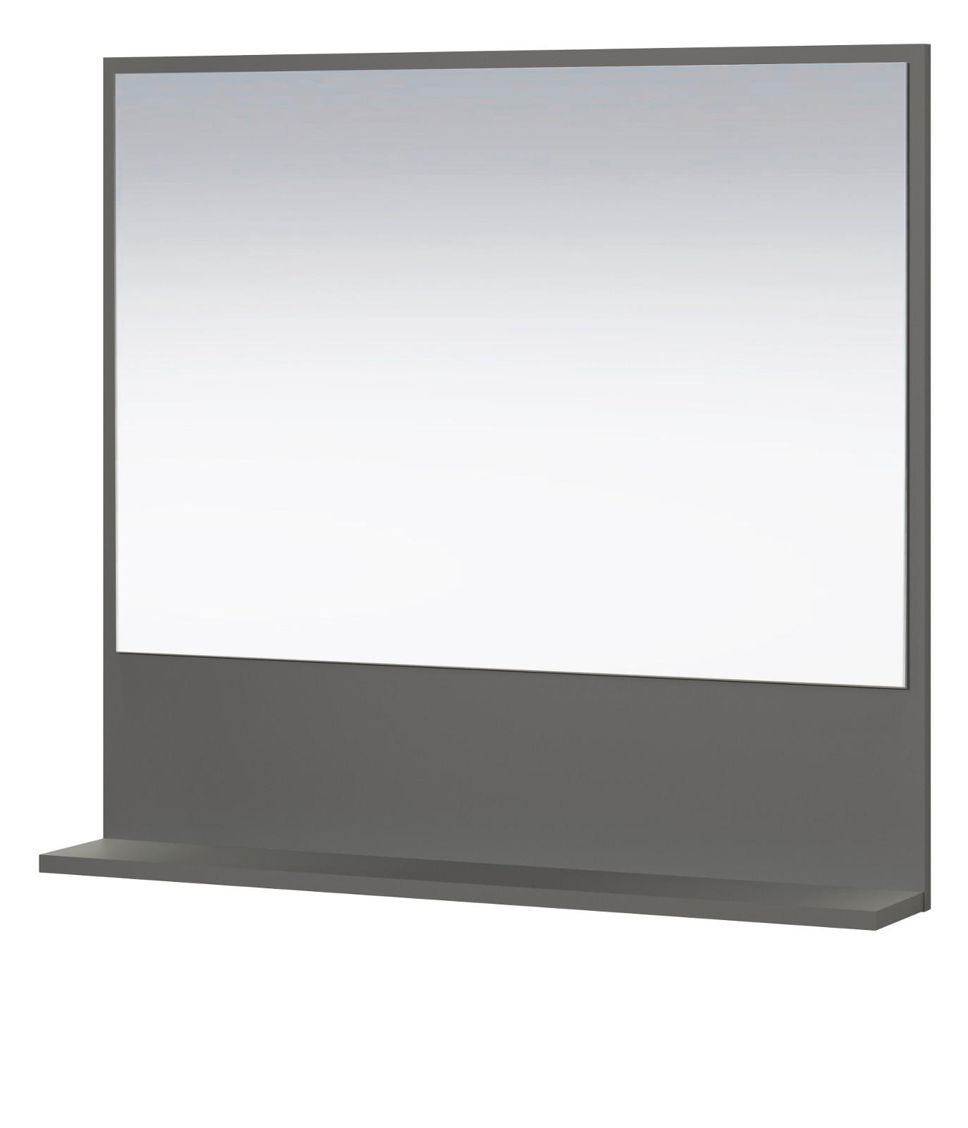 BADSPIEGEL grau 80 cm, Badezimmer Spiegel mit Ablage - Grau, Glas/Holzwerkstoff (80/74/14cm) - Top.Furn