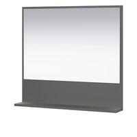 BADSPIEGEL grau 80 cm, Badezimmer Spiegel mit Ablage - Grau, Glas/Holzwerkstoff (80/74/14cm) - Top.Furn