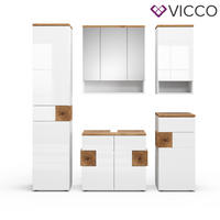 BADMÖBEL-SET Eden Weiß 5 Teile - Weiß Hochglanz, Holzwerkstoff (73/64/37cm) - Vicco
