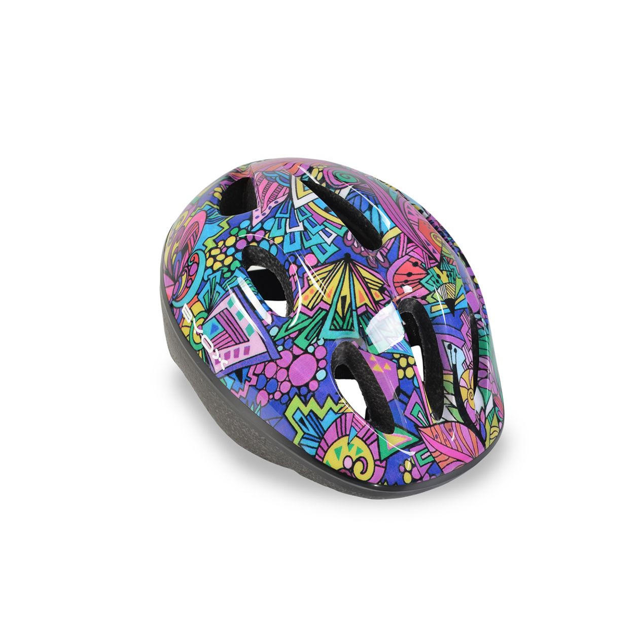 KINDERHELM Y03 bunt Größe S 48-54 cm, LED-Beleuchtung, 8 Löcher, EPS und PVC-Schale - Multicolor, Kunststoff (20/27cm)