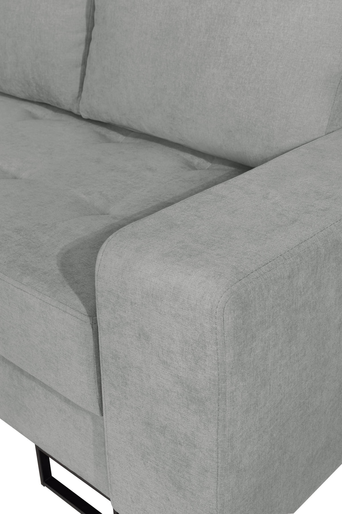 ECKSOFA mit Schlaffunktion Rechts Grau Chenille - 245x200 cm - Trevi - Schwarz/Grau, Holz/Holzwerkstoff (245/200cm) - Ravio