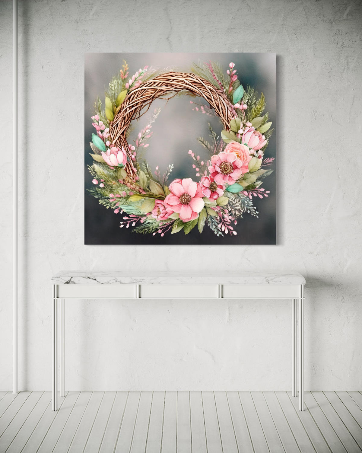 WANDBILD shabby chic blumenstrauß - Pink, Textil (40/40cm) - Feeby