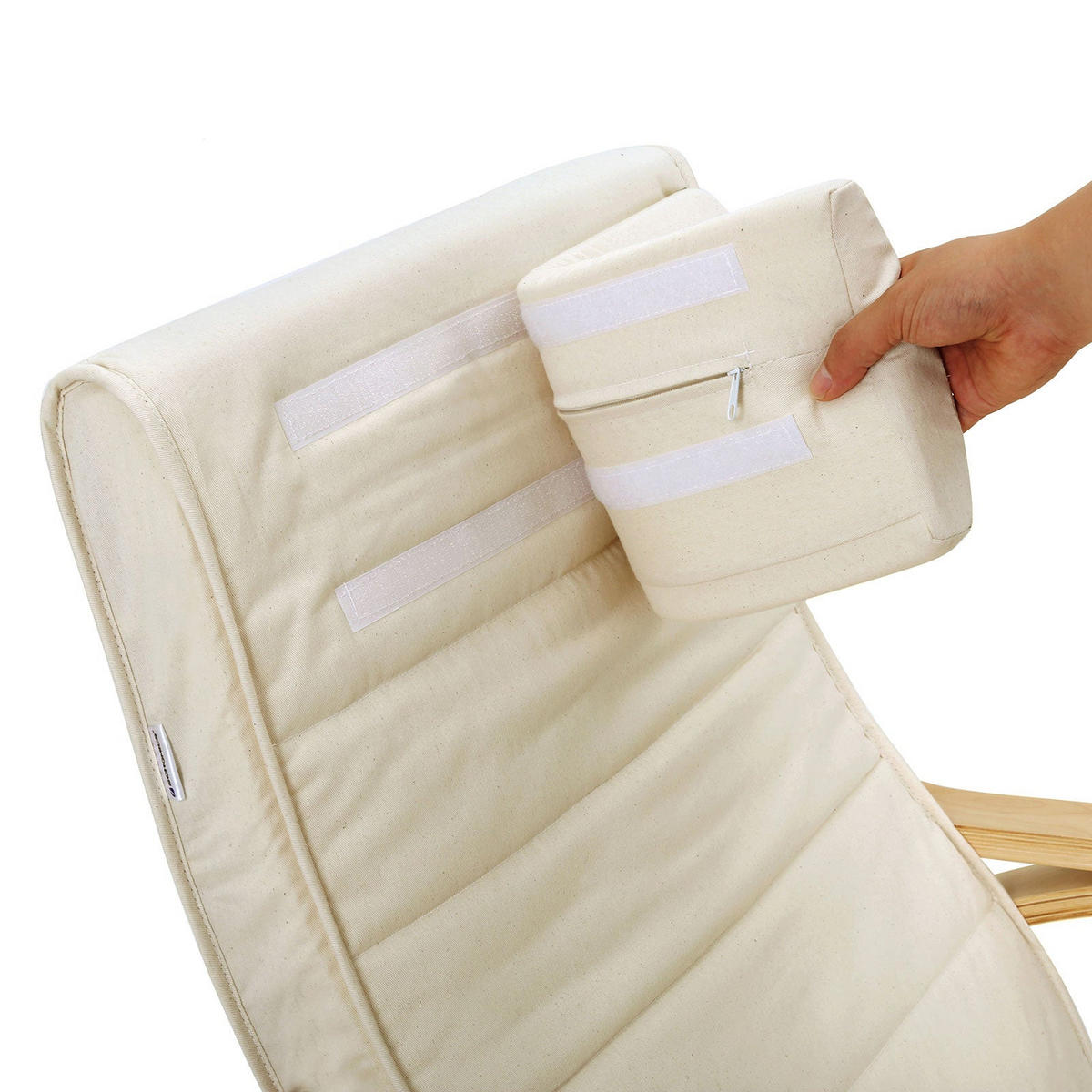 SCHAUKELSTUHL RELAXSTUHL - Beige, Holzwerkstoff (115/91/67cm) - Hansiro