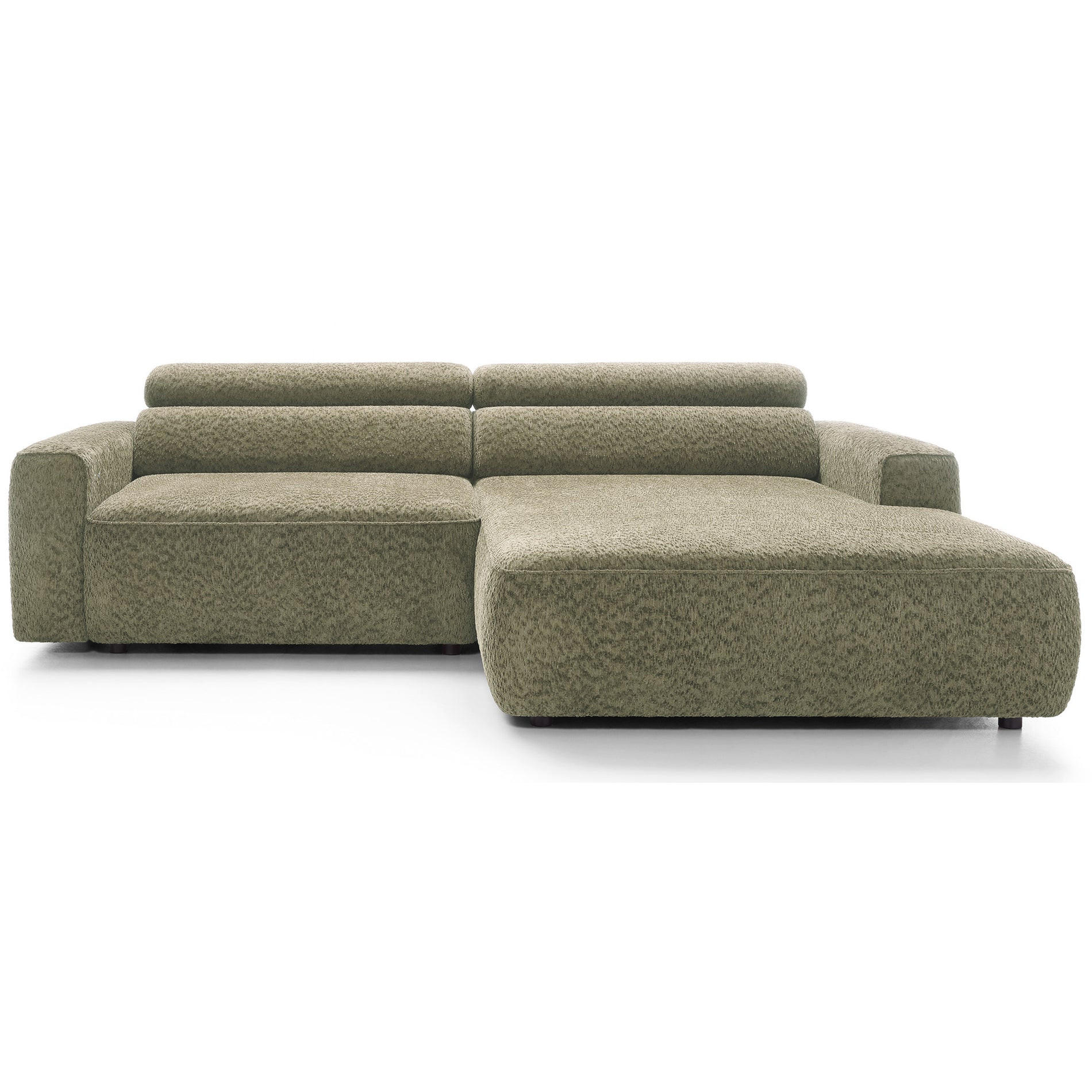 ROHOVÁ pohovka Fando s elektricky výsuvným sedákom, šalviový ženil, ľavá - čierna/svetlozelená, textil/plast (182/252cm) - Selsey