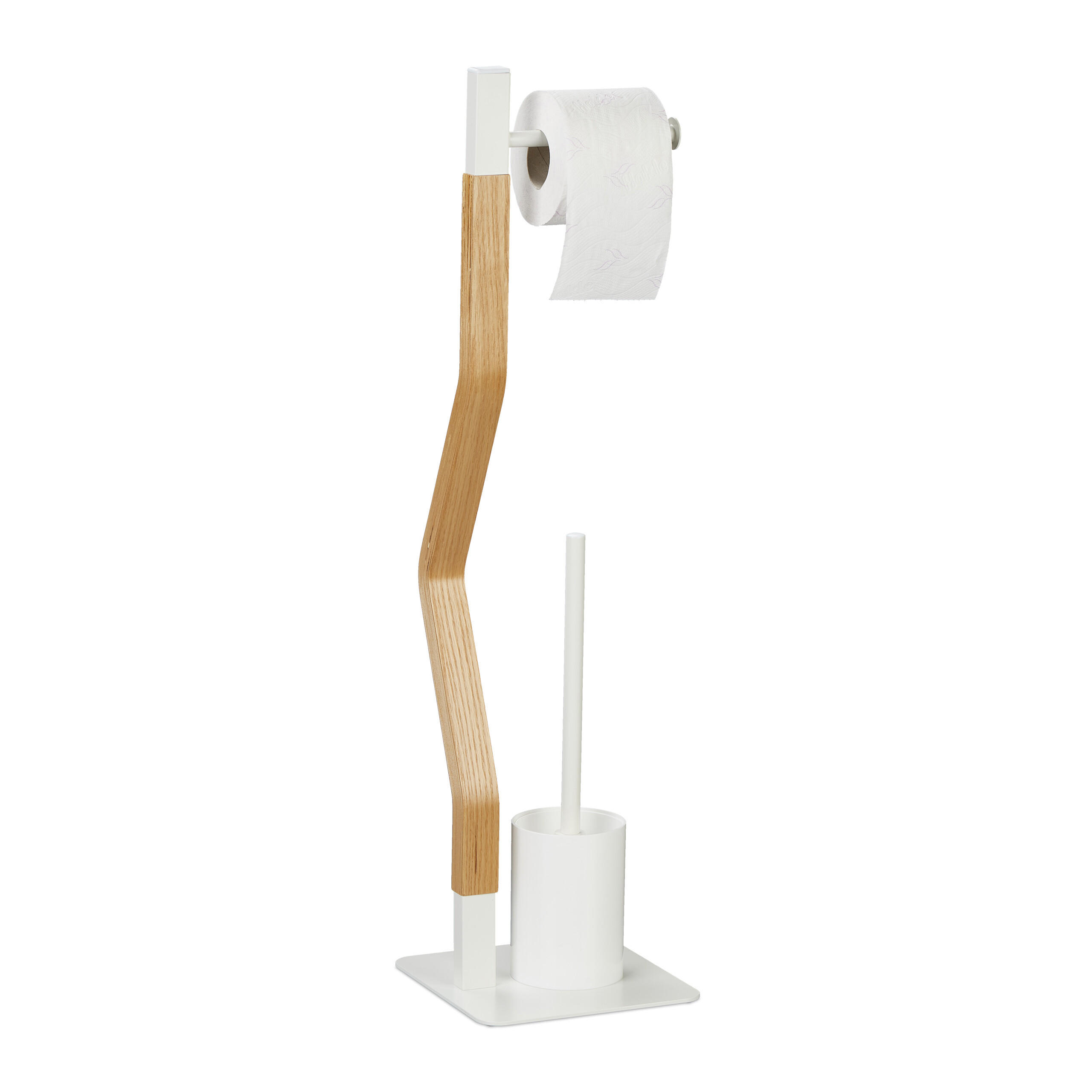 WC-GARNITUR - Multicolor, Holzwerkstoff/Kunststoff (20/76/20cm) - Relaxdays