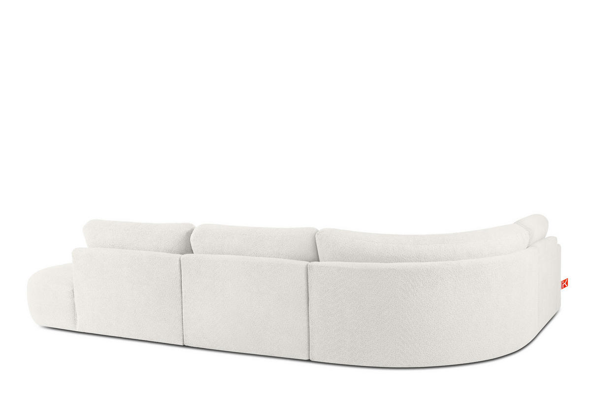 ECKSOFA RECHTS ZUCCO, Ecru - Ecru, Holz/Holzwerkstoff (224/373cm) - KONSIMO®