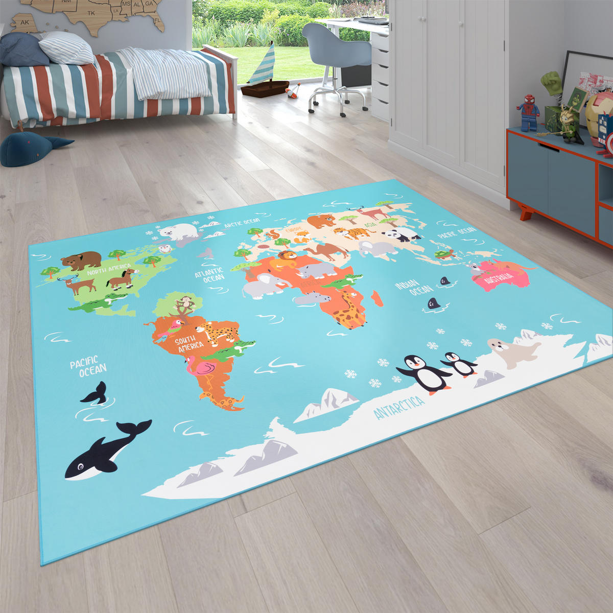 KINDERTEPPICH 100/200 cm Bino 564 - Türkis, Textil (100/200cm) - Paco Home