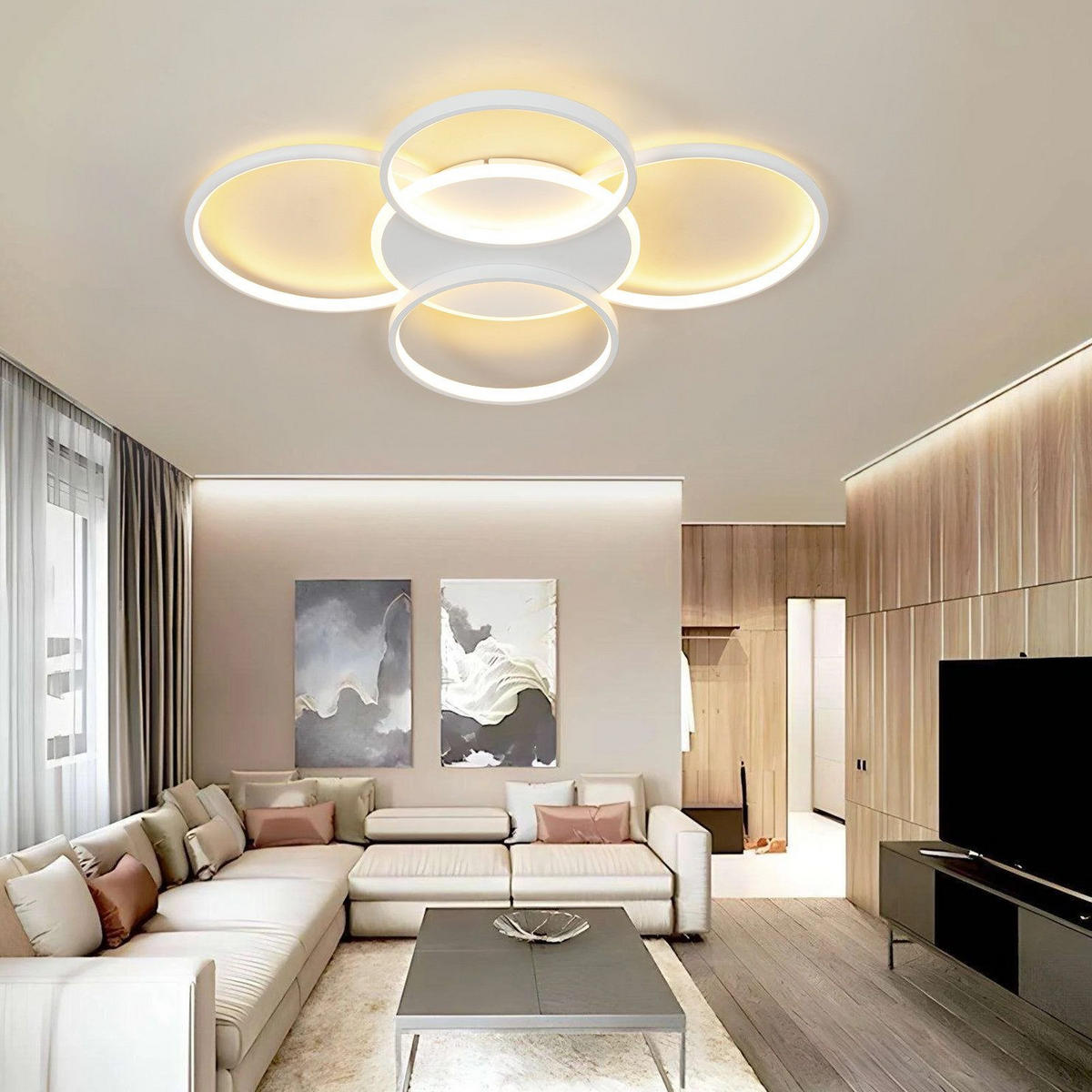 LED-DECKENLEUCHTE Rabenwacht 55.5/6/67 cm - Weiß, Kunststoff (67/55.5/6cm) - ZMH