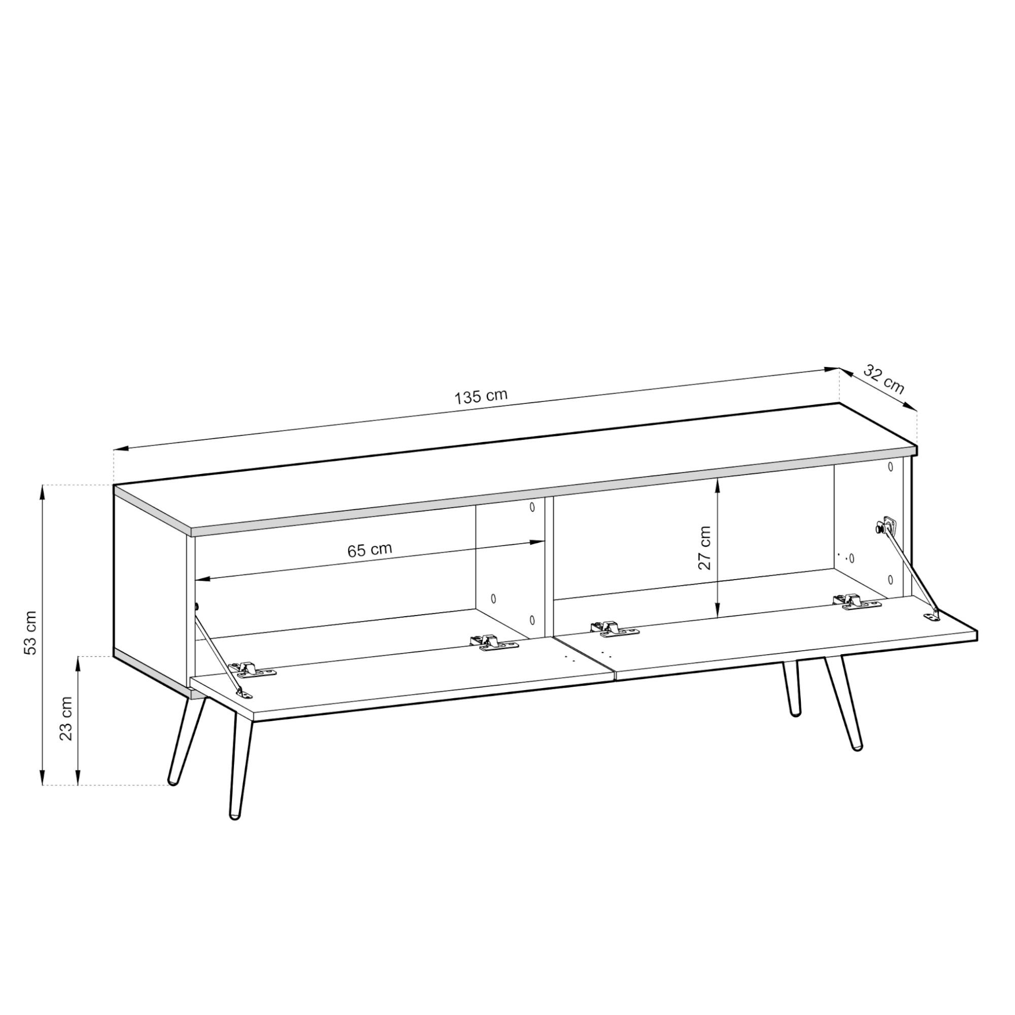 Thumbnail - Komodee Lowboard, Beige, Kunststoff, 135x53x32 cm, Wohnzimmer, Wohnwände, Lowboards, Lowboards stehend