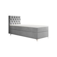 BOXBETT CHESTER P mit Matratze H3, Bonell und Topper 100x200 Monolith 84 - Hellgrau, Textil (100/200cm) - Bedante