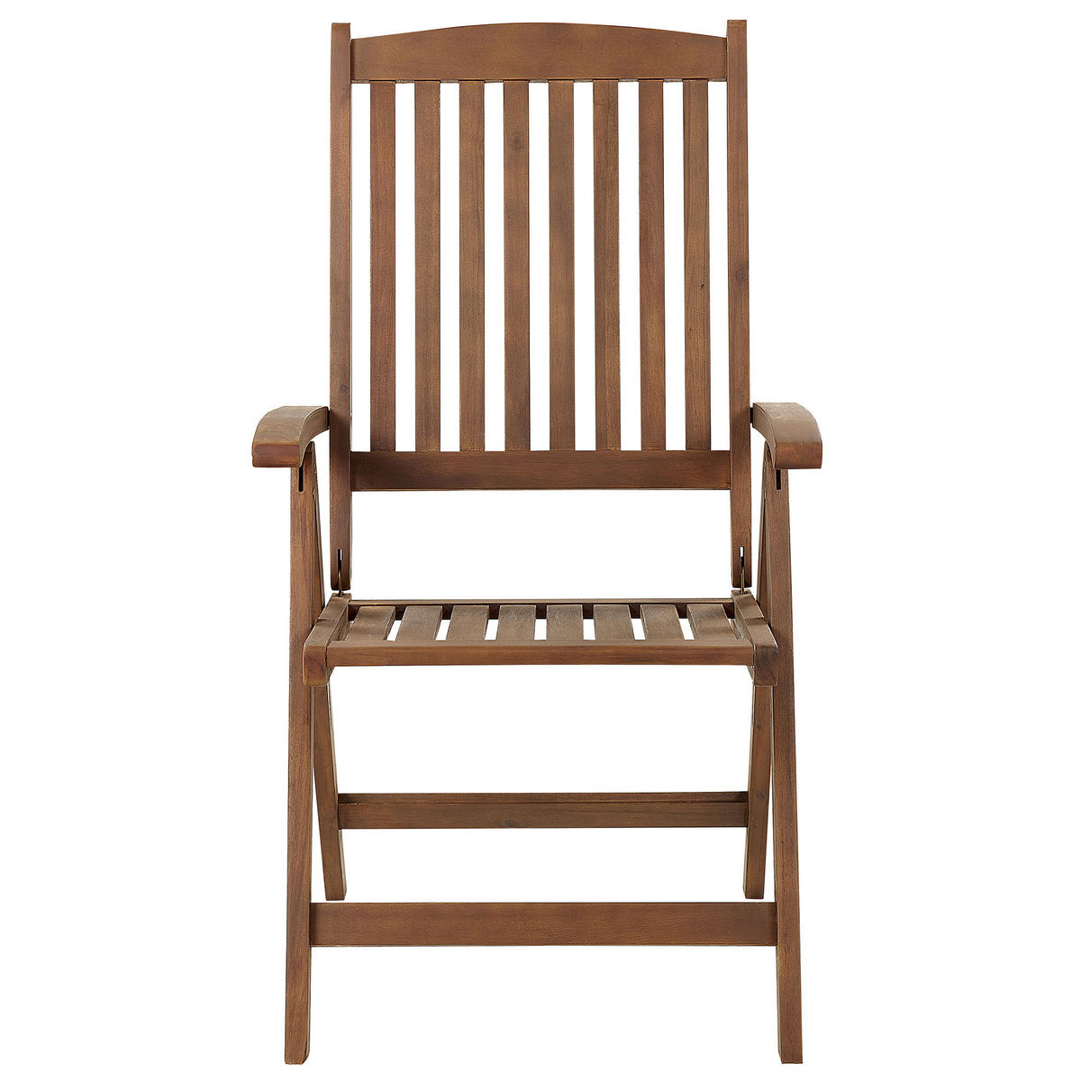 GARTENSTUHL 2er-Set und Sitzkissen Akazienholz Blau Amantea Premium - Dunkelbraun, Holz (54/105/69cm) - Beliani