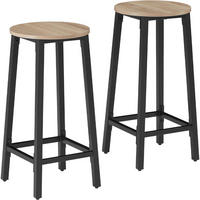 BARHOCKER 2er Set Corby,Sitzhöhe 66 cm,Industrial Holz hell - Naturfarben, Holz (32/66/32cm) - tectake