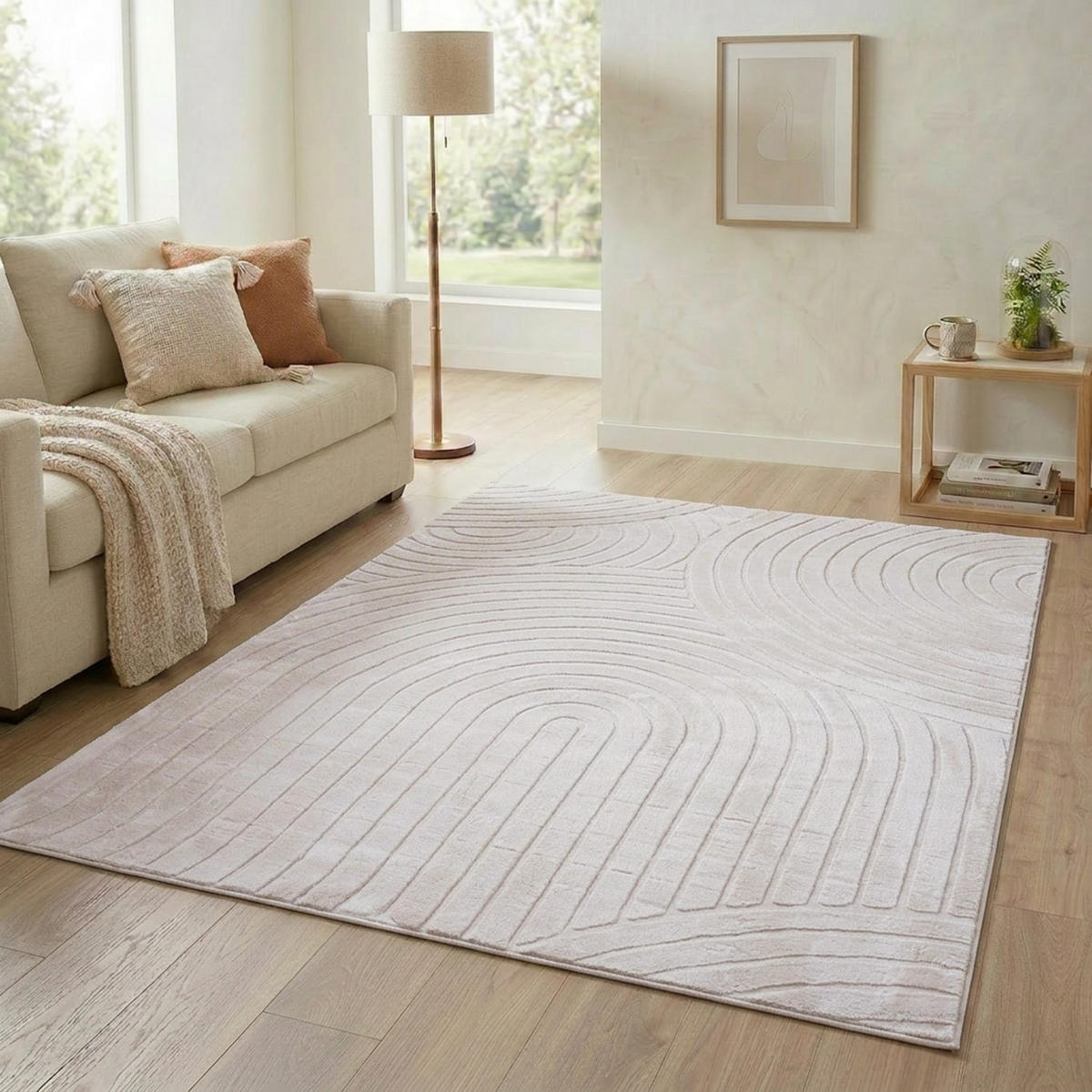 KURZFLOR-TEPPICH Waves 501 Hellgrau/ Taupe 120x170 cm - Taupe, Textil (120/170cm) - carpet city
