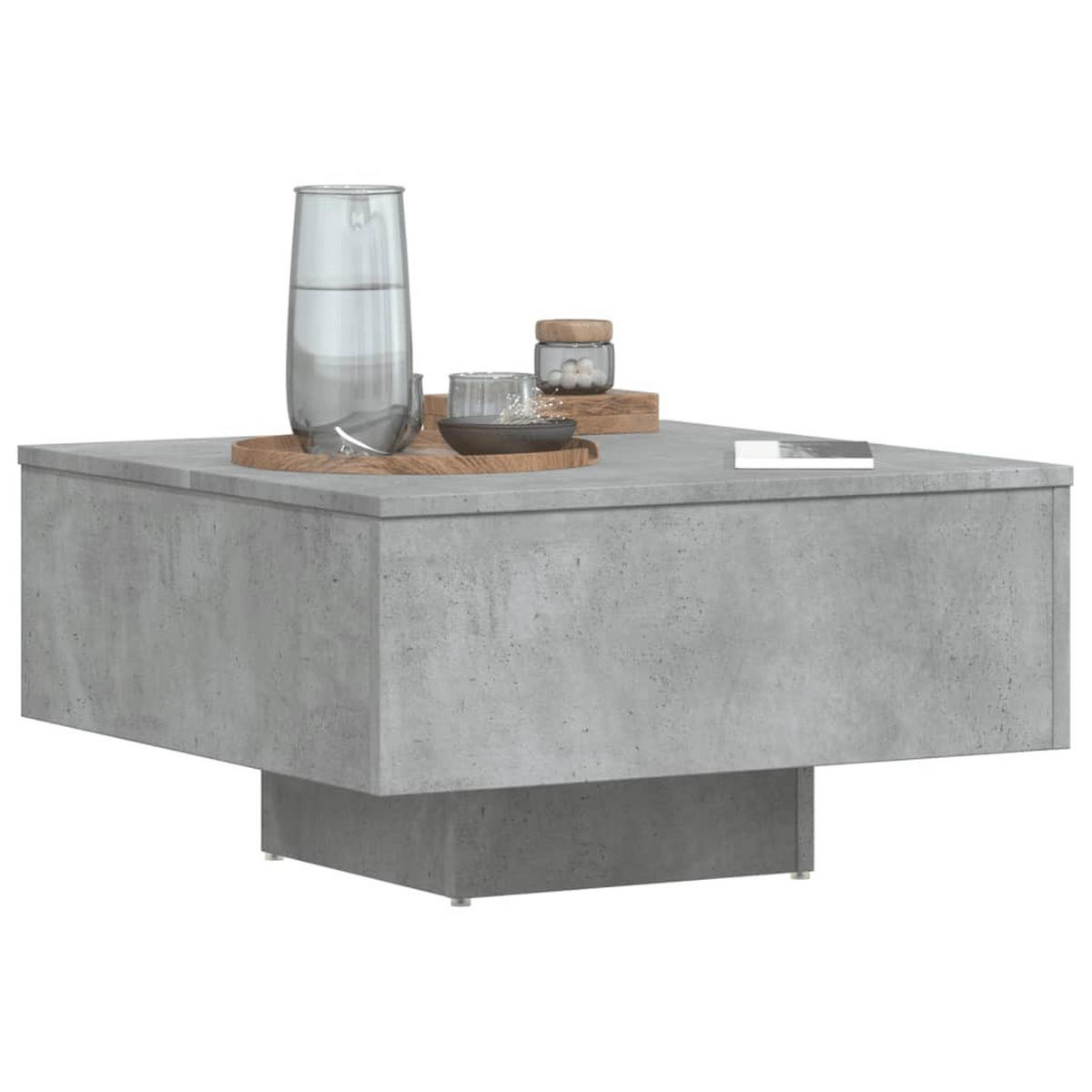 COUCHTISCH Betongrau 60x60x31,5 cm Holzwerkstoff - Hellgrau, Holzwerkstoff (60/60/31.5cm) - furnicato