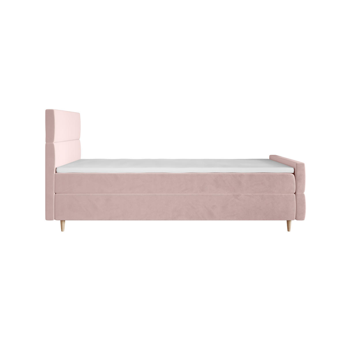 BOXBETT FLO PLUS 100x200 Itaka 58, mit Matratze H3, Bonell und Topper, Rosa - Rosa, Holz/Textil (100/200cm) - Bedante