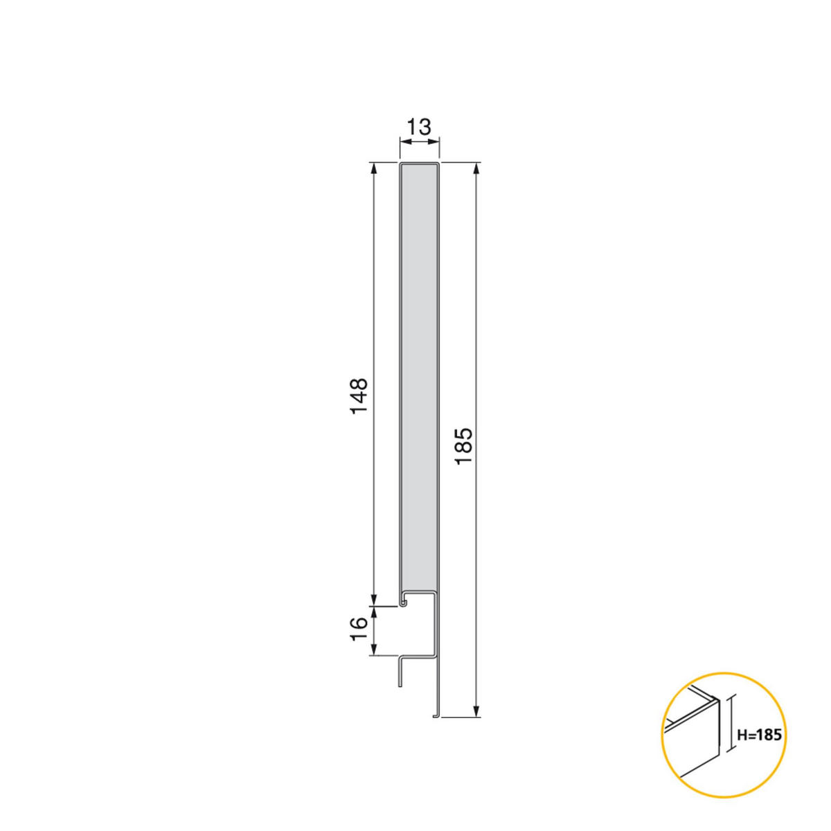 AUSSENSCHUBLADE Concept 30Kg Höhe 185mm, Tiefe 350mm, Stahl, Weiß lackiert - Weiß, Metall (27/6/37cm) - EMUCA