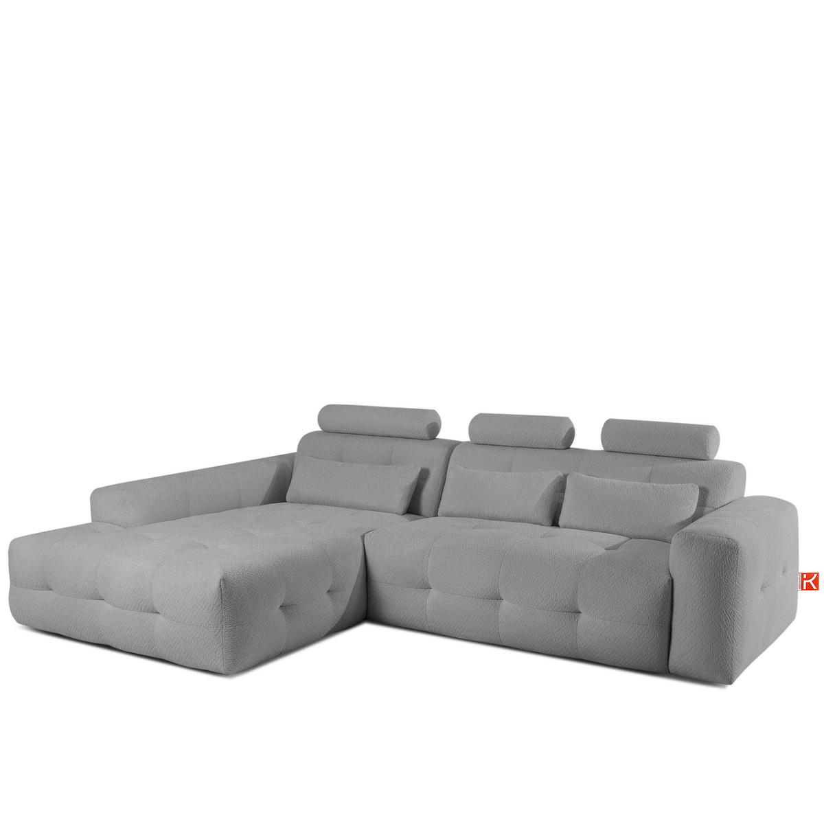 ECKSOFA LINKS ALIGRA, Grau - Grau, Holz/Holzwerkstoff (290/191cm) - KONSIMO®
